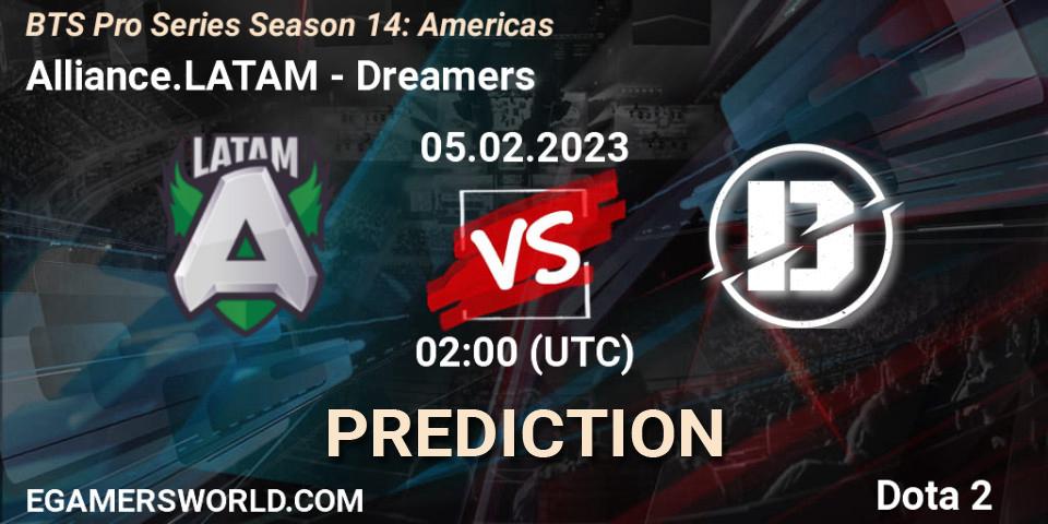 Alliance.LATAM vs Dreamers: Match Prediction. 05.02.23, Dota 2, BTS Pro Series Season 14: Americas