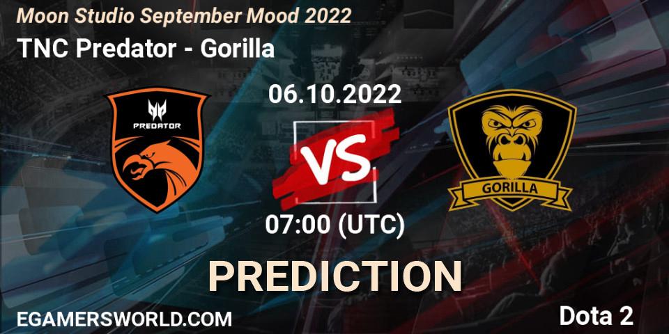TNC Predator vs Gorilla: Match Prediction. 06.10.22, Dota 2, Moon Studio September Mood 2022