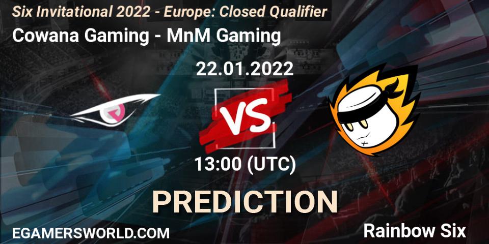 Cowana Gaming vs MnM Gaming: Match Prediction. 22.01.2022 at 09:30, Rainbow Six, Six Invitational 2022 - Europe: Closed Qualifier
