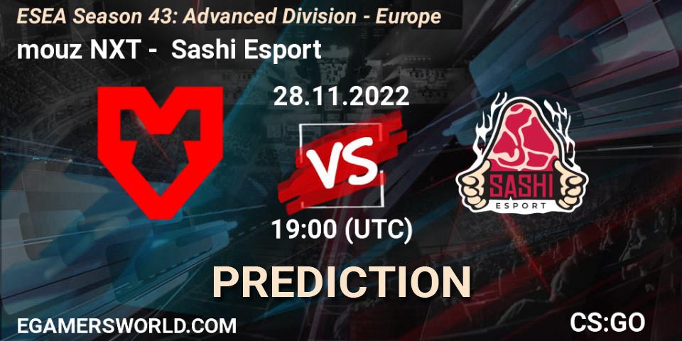 mouz NXT vs Sashi Esport: Match Prediction. 28.11.22, CS2 (CS:GO), ESEA Season 43: Advanced Division - Europe