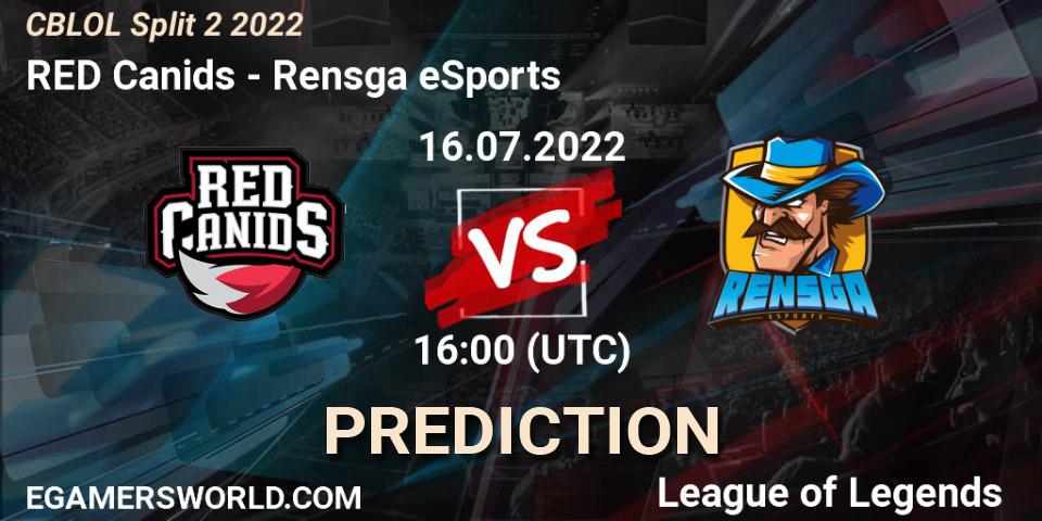 RED Canids vs Rensga eSports: Match Prediction. 16.07.22, LoL, CBLOL Split 2 2022