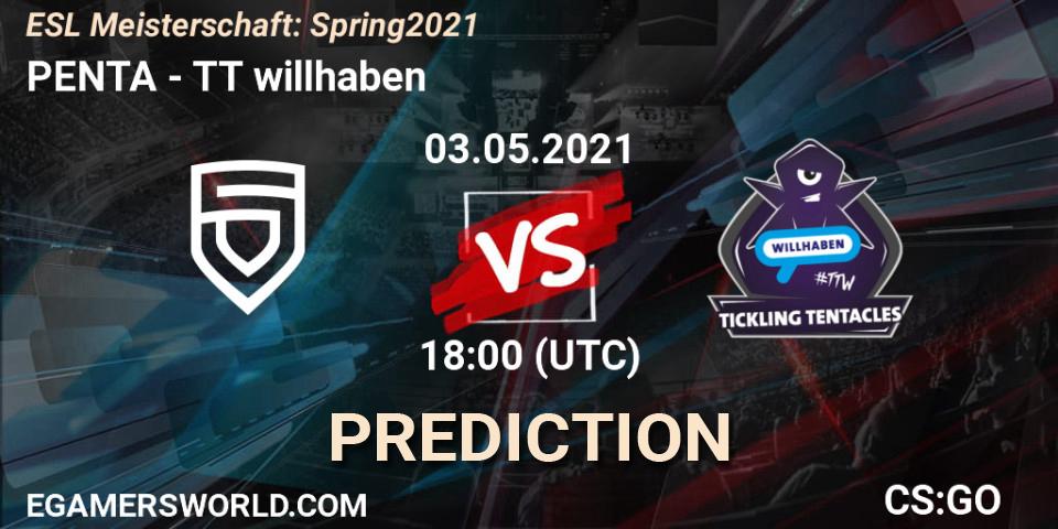 PENTA vs TT willhaben: Match Prediction. 03.05.21, CS2 (CS:GO), ESL Meisterschaft: Spring 2021