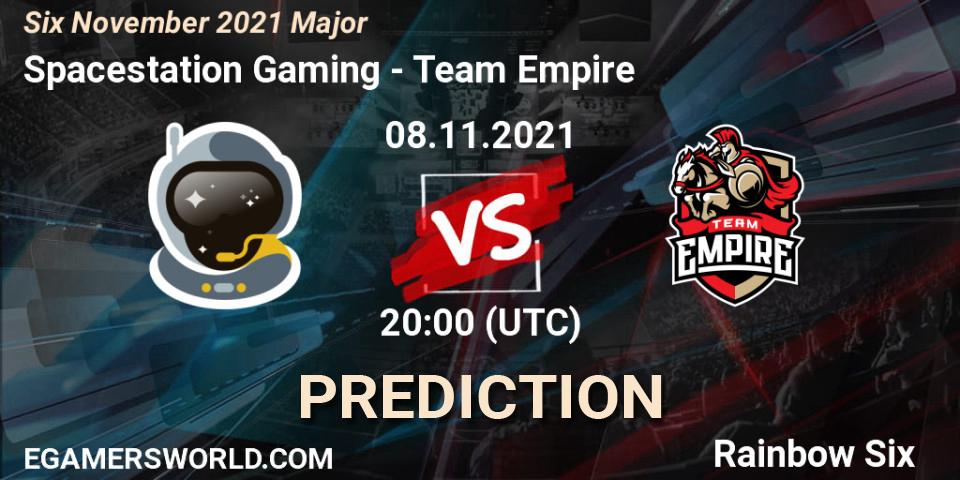 Team Empire vs Spacestation Gaming: Match Prediction. 10.11.2021 at 13:30, Rainbow Six, Six Sweden Major 2021