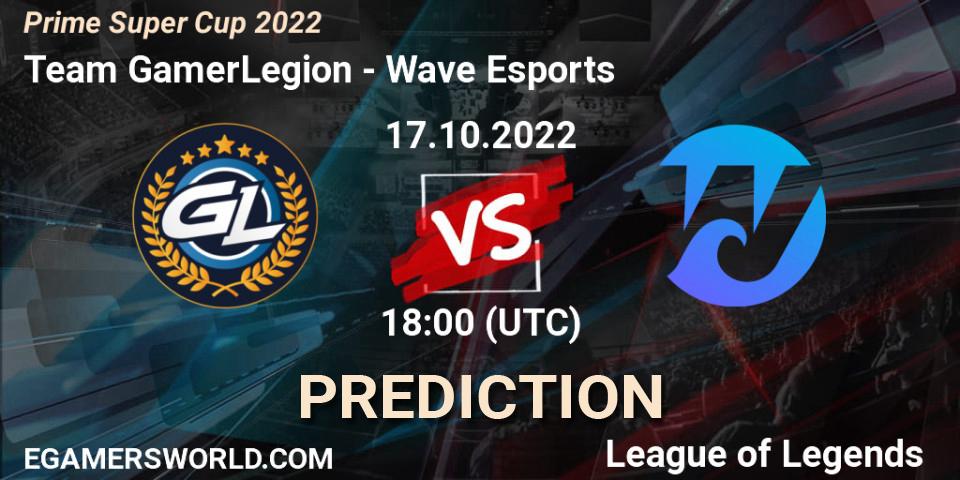 Team GamerLegion vs Wave Esports: Match Prediction. 17.10.2022 at 17:00, LoL, Prime Super Cup 2022