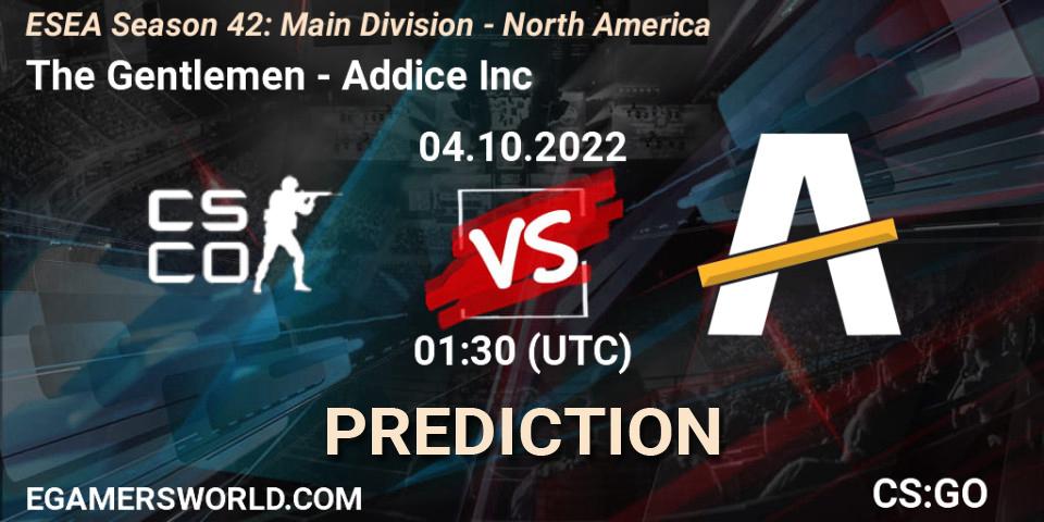 The Gentlemen vs Addice Inc: Match Prediction. 04.10.22, CS2 (CS:GO), ESEA Season 42: Main Division - North America