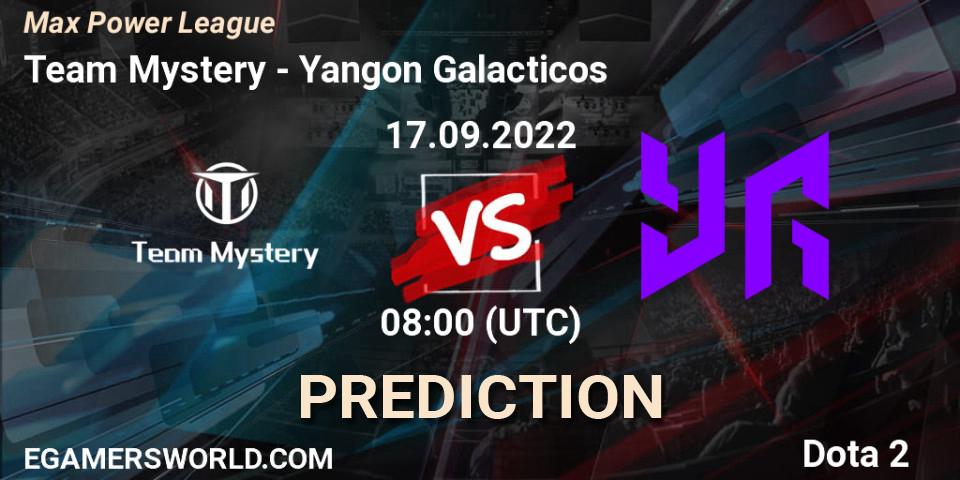 Team Mystery vs Yangon Galacticos: Match Prediction. 17.09.2022 at 09:24, Dota 2, Max Power League