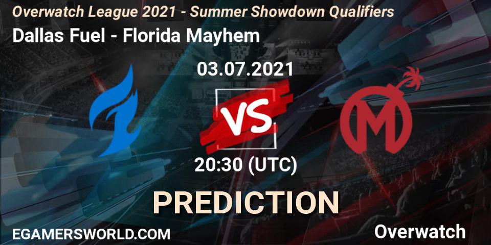 Dallas Fuel vs Florida Mayhem: Match Prediction. 03.07.21, Overwatch, Overwatch League 2021 - Summer Showdown Qualifiers