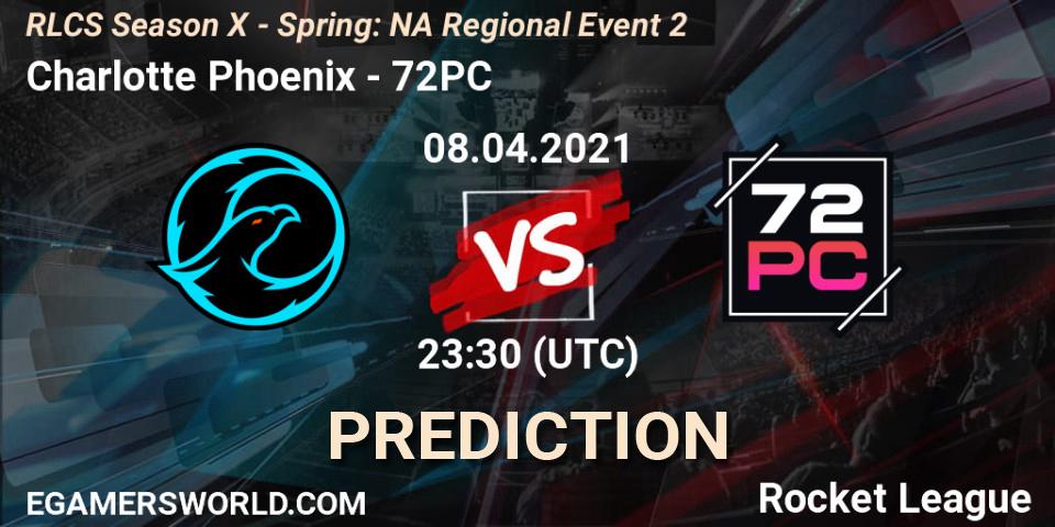 Charlotte Phoenix vs 72PC: Match Prediction. 08.04.2021 at 23:30, Rocket League, RLCS Season X - Spring: NA Regional Event 2