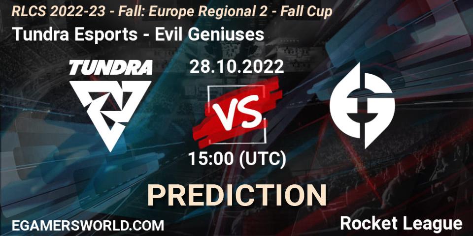 Tundra Esports vs Evil Geniuses: Match Prediction. 28.10.22, Rocket League, RLCS 2022-23 - Fall: Europe Regional 2 - Fall Cup