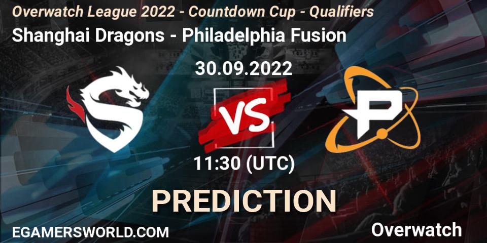 Shanghai Dragons vs Philadelphia Fusion: Match Prediction. 30.09.22, Overwatch, Overwatch League 2022 - Countdown Cup - Qualifiers
