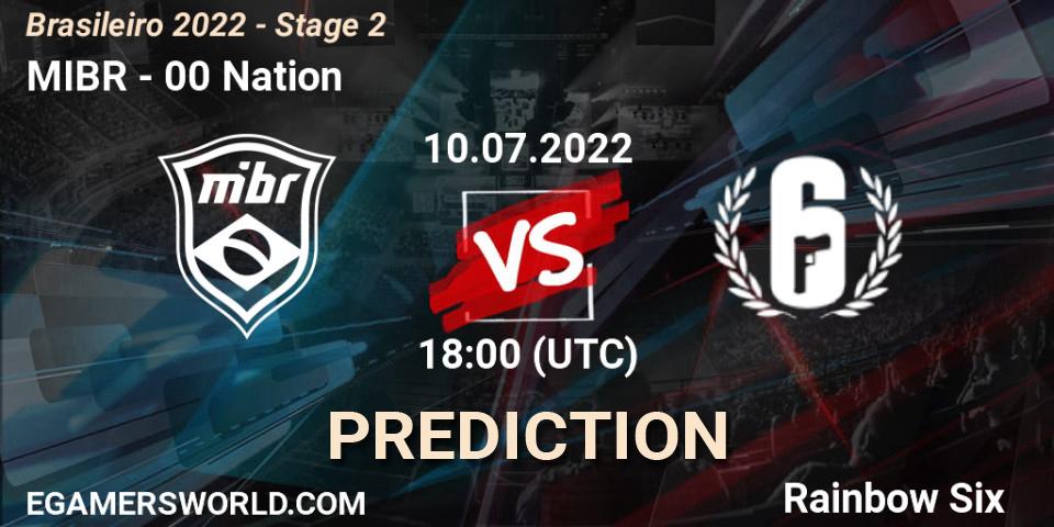 MIBR vs 00 Nation: Match Prediction. 10.07.2022 at 18:00, Rainbow Six, Brasileirão 2022 - Stage 2