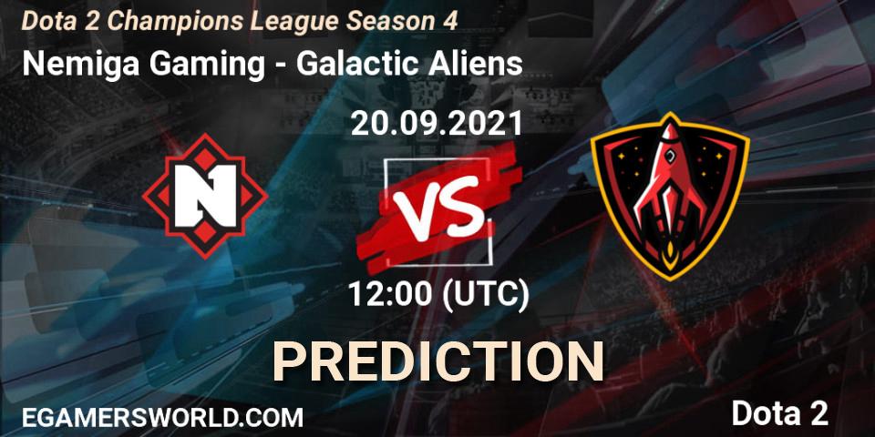 Nemiga Gaming vs Galactic Aliens: Match Prediction. 20.09.2021 at 12:00, Dota 2, Dota 2 Champions League Season 4
