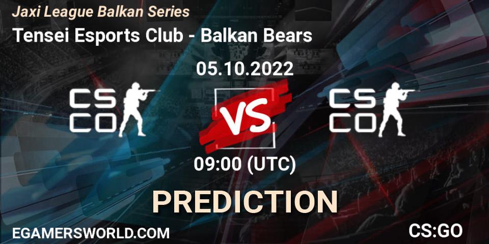 Tensei Esports Club vs Balkan Bears: Match Prediction. 05.10.2022 at 09:00, Counter-Strike (CS2), Jaxi League Balkan Series