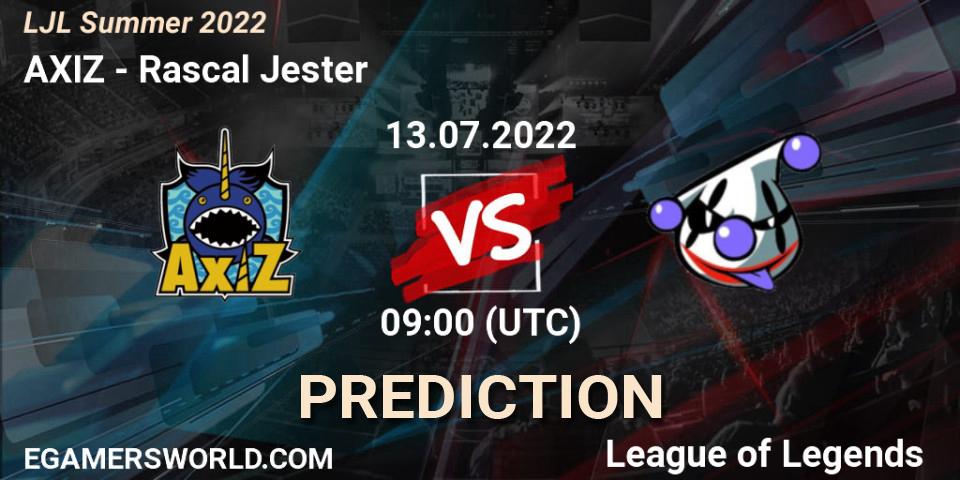 AXIZ vs Rascal Jester: Match Prediction. 13.07.22, LoL, LJL Summer 2022