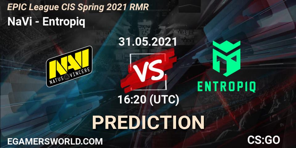 NaVi vs Entropiq: Match Prediction. 01.06.2021 at 16:00, Counter-Strike (CS2), EPIC League CIS Spring 2021 RMR