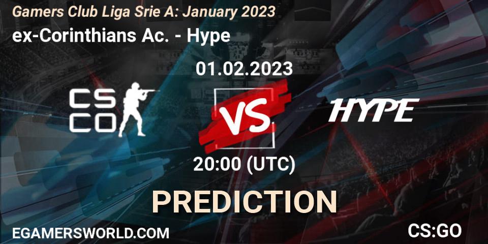 ex-Corinthians Ac. vs Hype: Match Prediction. 01.02.23, CS2 (CS:GO), Gamers Club Liga Série A: January 2023