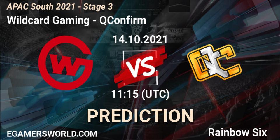 Wildcard Gaming vs QConfirm: Match Prediction. 15.10.2021 at 11:15, Rainbow Six, APAC South 2021 - Stage 3