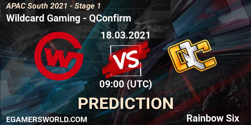 Wildcard Gaming vs QConfirm: Match Prediction. 18.03.2021 at 10:30, Rainbow Six, APAC South 2021 - Stage 1