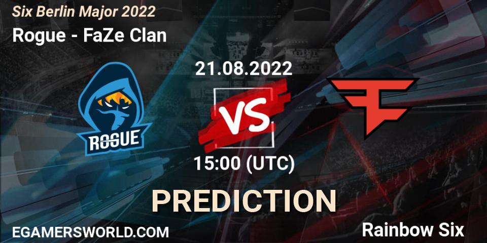 Rogue vs FaZe Clan: Match Prediction. 21.08.2022 at 15:00, Rainbow Six, Six Berlin Major 2022
