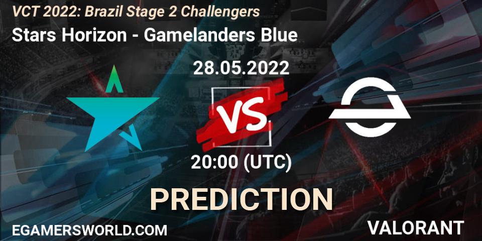 Stars Horizon vs Gamelanders Blue: Match Prediction. 28.05.2022 at 20:15, VALORANT, VCT 2022: Brazil Stage 2 Challengers