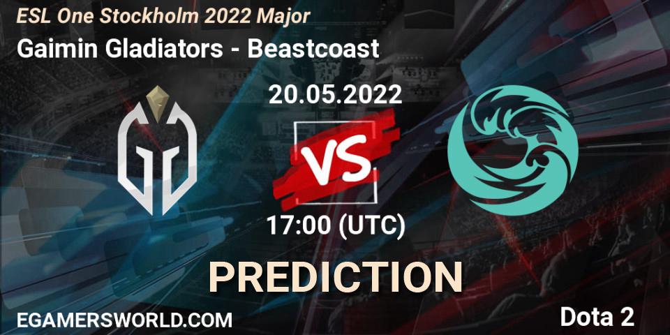 Gaimin Gladiators vs Beastcoast: Match Prediction. 20.05.22, Dota 2, ESL One Stockholm 2022 Major