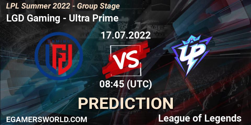 LGD Gaming vs Ultra Prime: Match Prediction. 17.07.22, LoL, LPL Summer 2022 - Group Stage