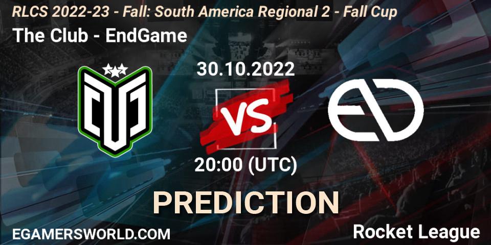 The Club vs EndGame: Match Prediction. 30.10.2022 at 20:00, Rocket League, RLCS 2022-23 - Fall: South America Regional 2 - Fall Cup