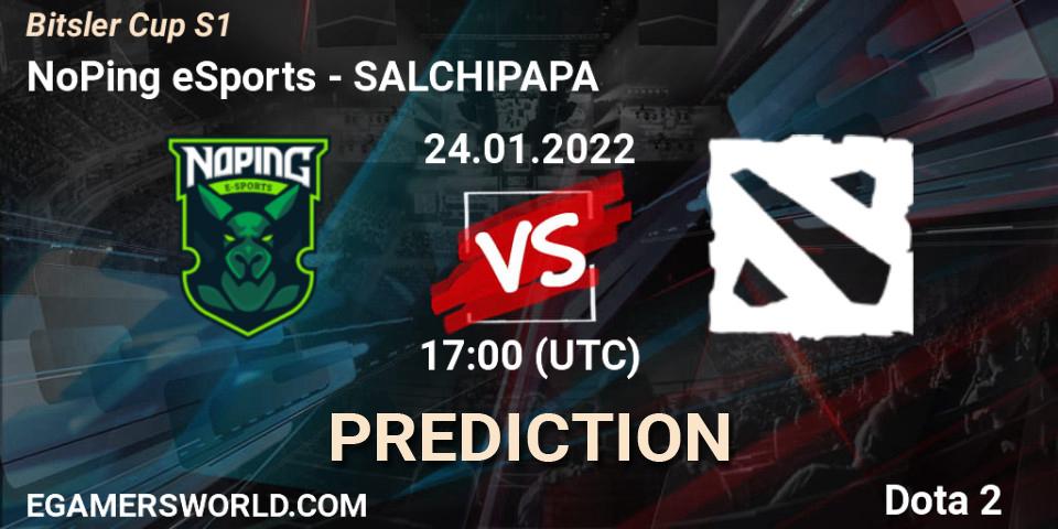 NoPing eSports vs SALCHIPAPA: Match Prediction. 27.01.2022 at 17:00, Dota 2, Bitsler Cup S1