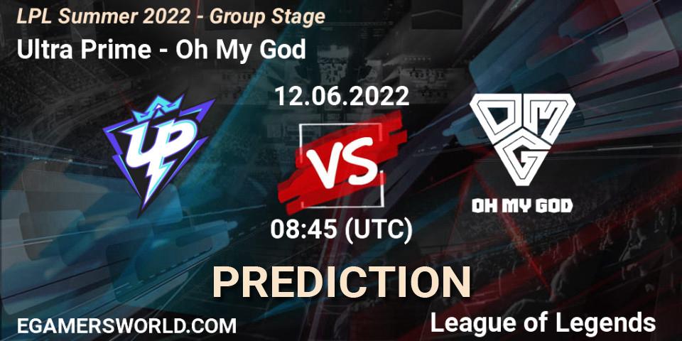 Ultra Prime vs Oh My God: Match Prediction. 12.06.22, LoL, LPL Summer 2022 - Group Stage