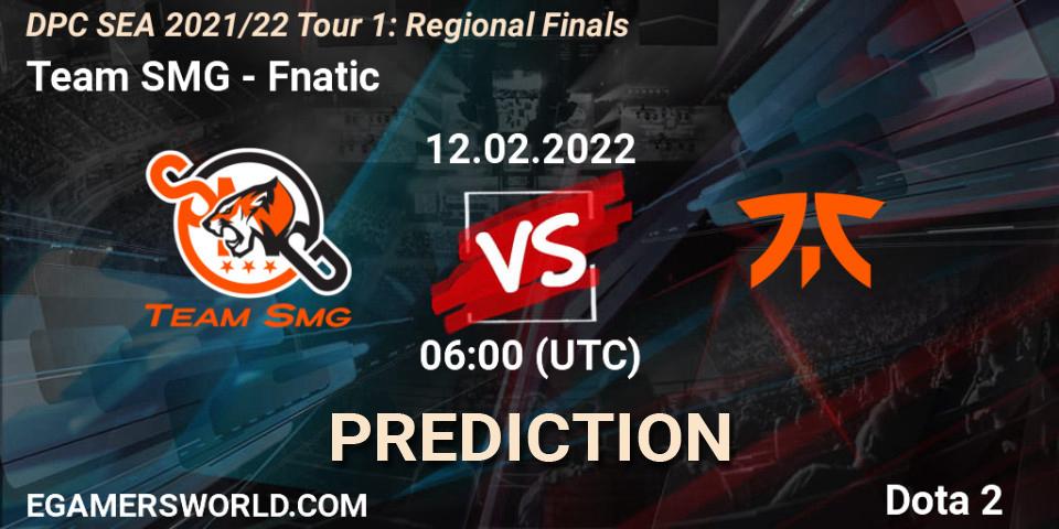 Team SMG vs Fnatic: Match Prediction. 12.02.2022 at 06:02, Dota 2, DPC SEA 2021/22 Tour 1: Regional Finals