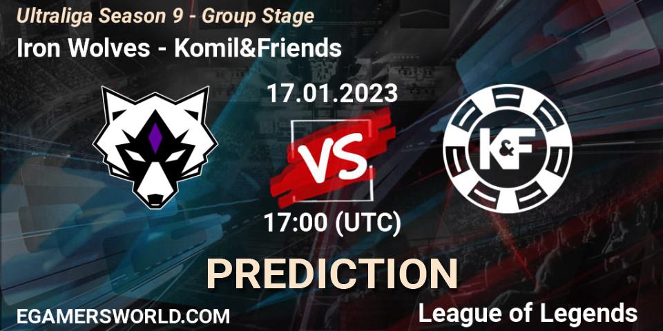 Iron Wolves vs Komil&Friends: Match Prediction. 17.01.2023 at 17:00, LoL, Ultraliga Season 9 - Group Stage