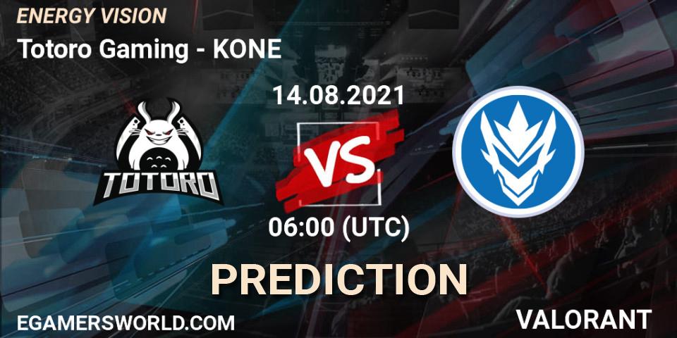 Totoro Gaming vs KONE: Match Prediction. 14.08.2021 at 06:00, VALORANT, ENERGY VISION