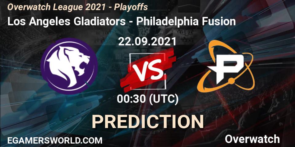 Los Angeles Gladiators vs Philadelphia Fusion: Match Prediction. 22.09.21, Overwatch, Overwatch League 2021 - Playoffs