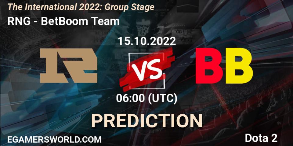 RNG vs BetBoom Team: Match Prediction. 15.10.22, Dota 2, The International 2022: Group Stage