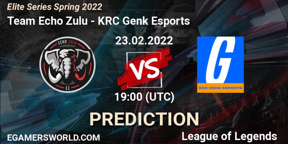 Team Echo Zulu vs KRC Genk Esports: Match Prediction. 23.02.22, LoL, Elite Series Spring 2022