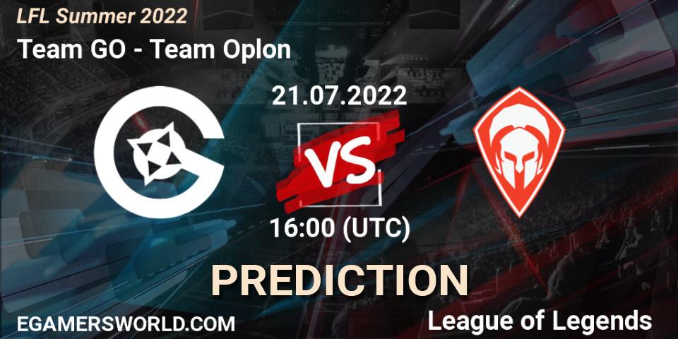 Team GO vs Team Oplon: Match Prediction. 21.07.2022 at 18:00, LoL, LFL Summer 2022