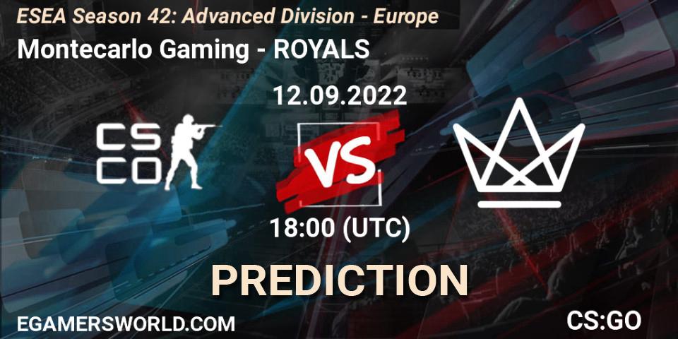 Montecarlo Gaming vs ROYALS: Match Prediction. 12.09.2022 at 18:00, Counter-Strike (CS2), ESEA Season 42: Advanced Division - Europe