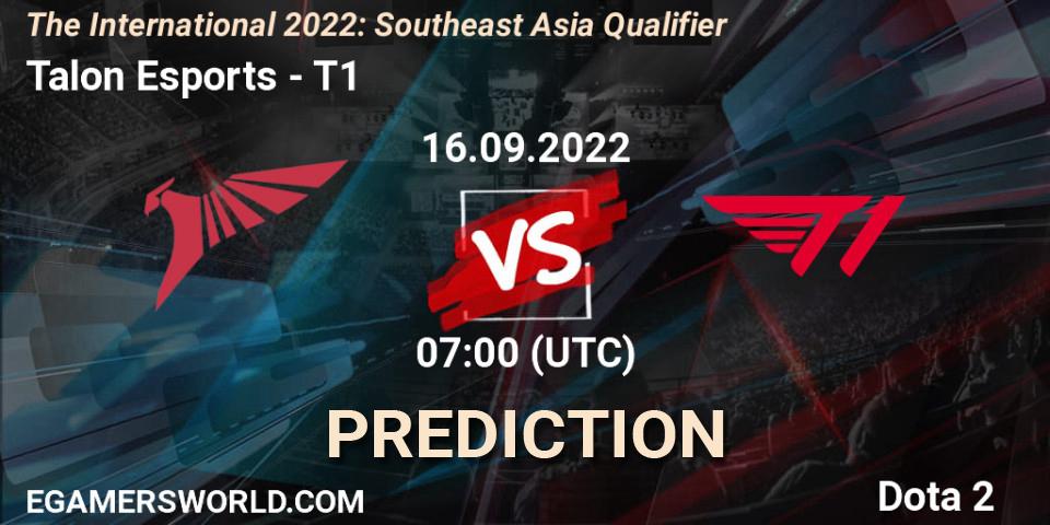 Talon Esports vs T1: Match Prediction. 16.09.22, Dota 2, The International 2022: Southeast Asia Qualifier