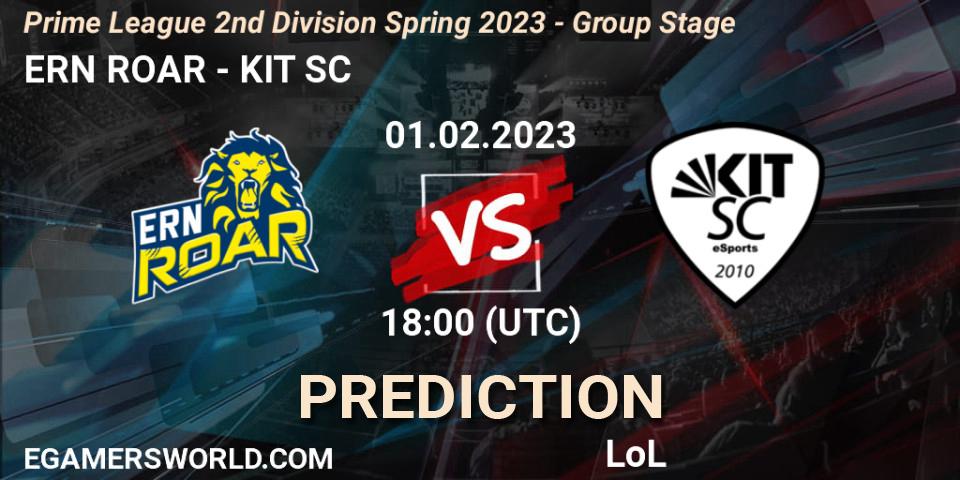ERN ROAR vs KIT SC: Match Prediction. 01.02.23, LoL, Prime League 2nd Division Spring 2023 - Group Stage