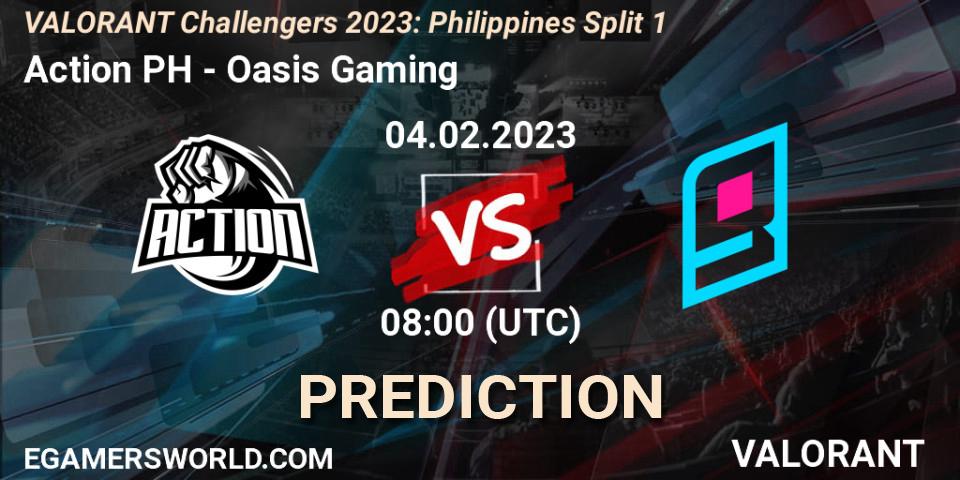 Action PH vs Oasis Gaming: Match Prediction. 04.02.23, VALORANT, VALORANT Challengers 2023: Philippines Split 1