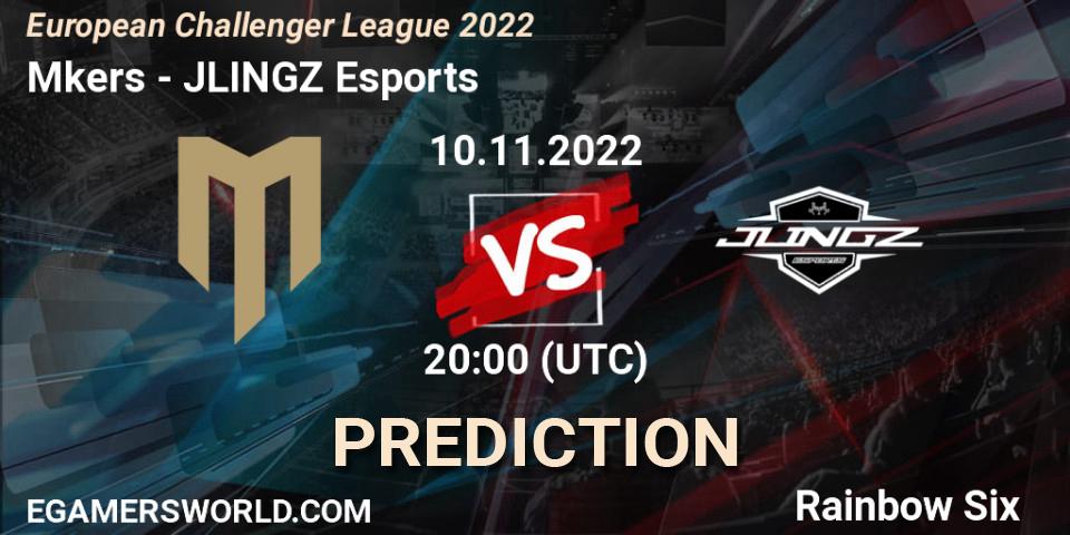 Mkers vs JLINGZ Esports: Match Prediction. 10.11.2022 at 20:00, Rainbow Six, European Challenger League 2022