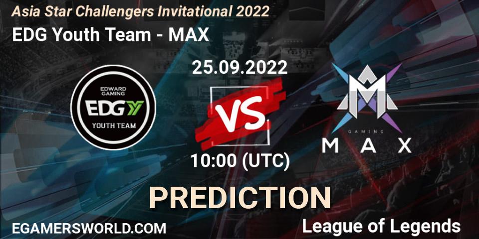 EDward Gaming Youth Team vs MAX: Match Prediction. 25.09.22, LoL, Asia Star Challengers Invitational 2022