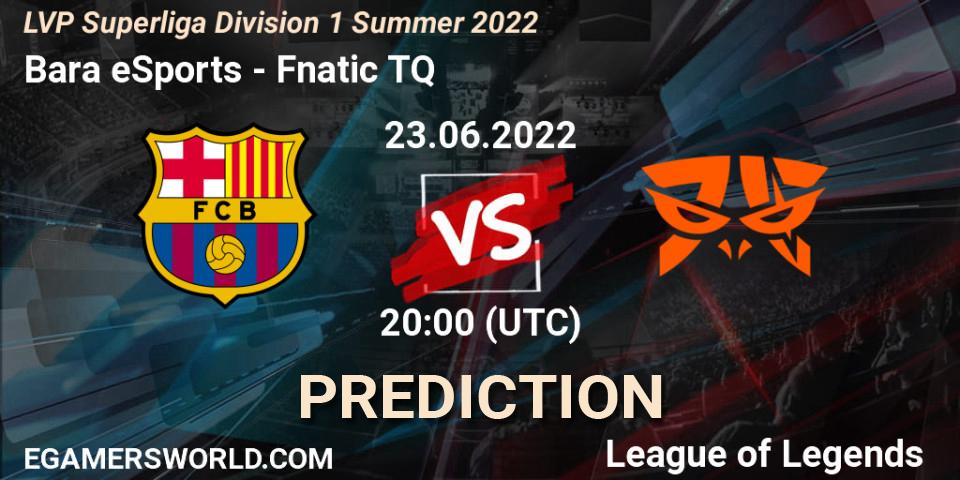 Barça eSports vs Fnatic TQ: Match Prediction. 23.06.2022 at 20:00, LoL, LVP Superliga Division 1 Summer 2022