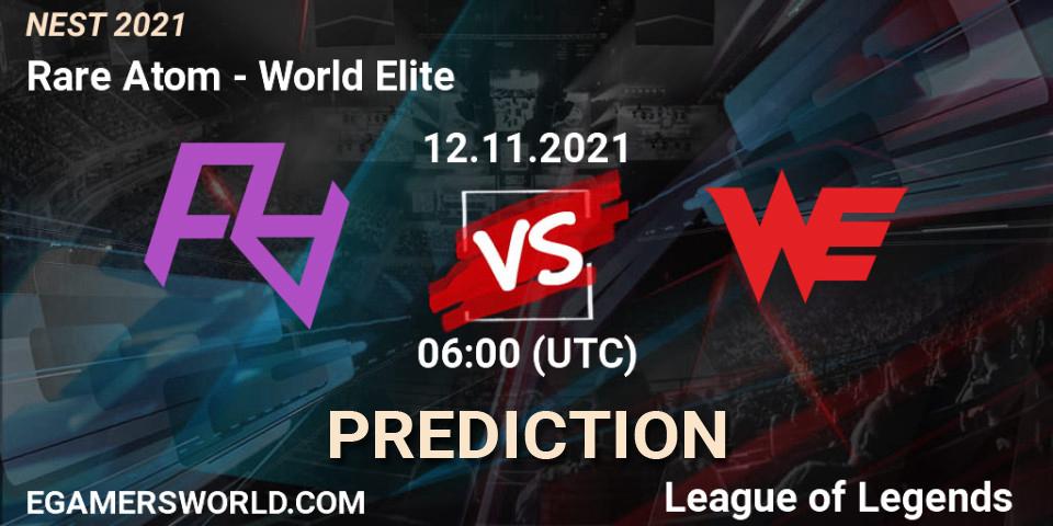 World Elite vs Rare Atom: Match Prediction. 16.11.21, LoL, NEST 2021
