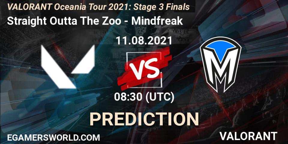 Straight Outta The Zoo vs Mindfreak: Match Prediction. 11.08.2021 at 08:30, VALORANT, VALORANT Oceania Tour 2021: Stage 3 Finals