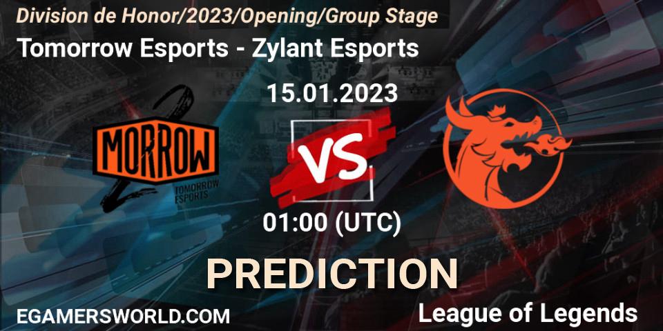 Tomorrow Esports vs Zylant Esports: Match Prediction. 15.01.2023 at 01:00, LoL, División de Honor Opening 2023 - Group Stage