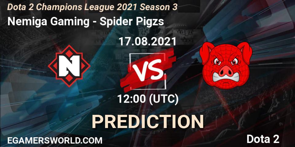 Nemiga Gaming vs Spider Pigzs: Match Prediction. 17.08.2021 at 12:04, Dota 2, Dota 2 Champions League 2021 Season 3