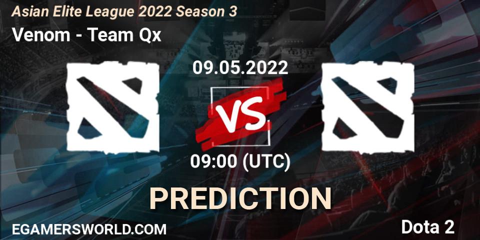 Venom vs Team Qx: Match Prediction. 09.05.2022 at 09:00, Dota 2, Asian Elite League 2022 Season 3