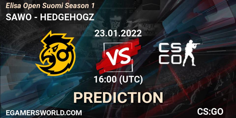 SAWO vs HEDGEHOGZ: Match Prediction. 23.01.2022 at 16:00, Counter-Strike (CS2), Elisa Open Suomi Season 1