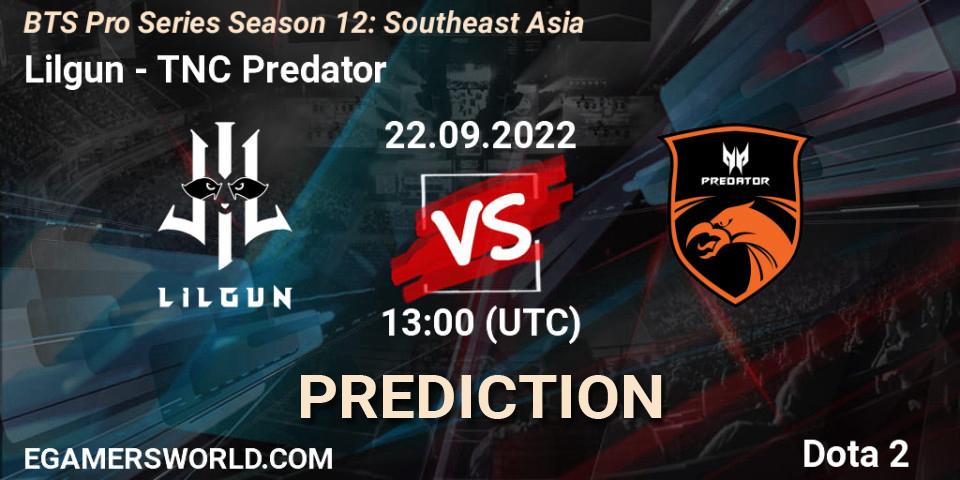 Lilgun vs TNC Predator: Match Prediction. 22.09.22, Dota 2, BTS Pro Series Season 12: Southeast Asia